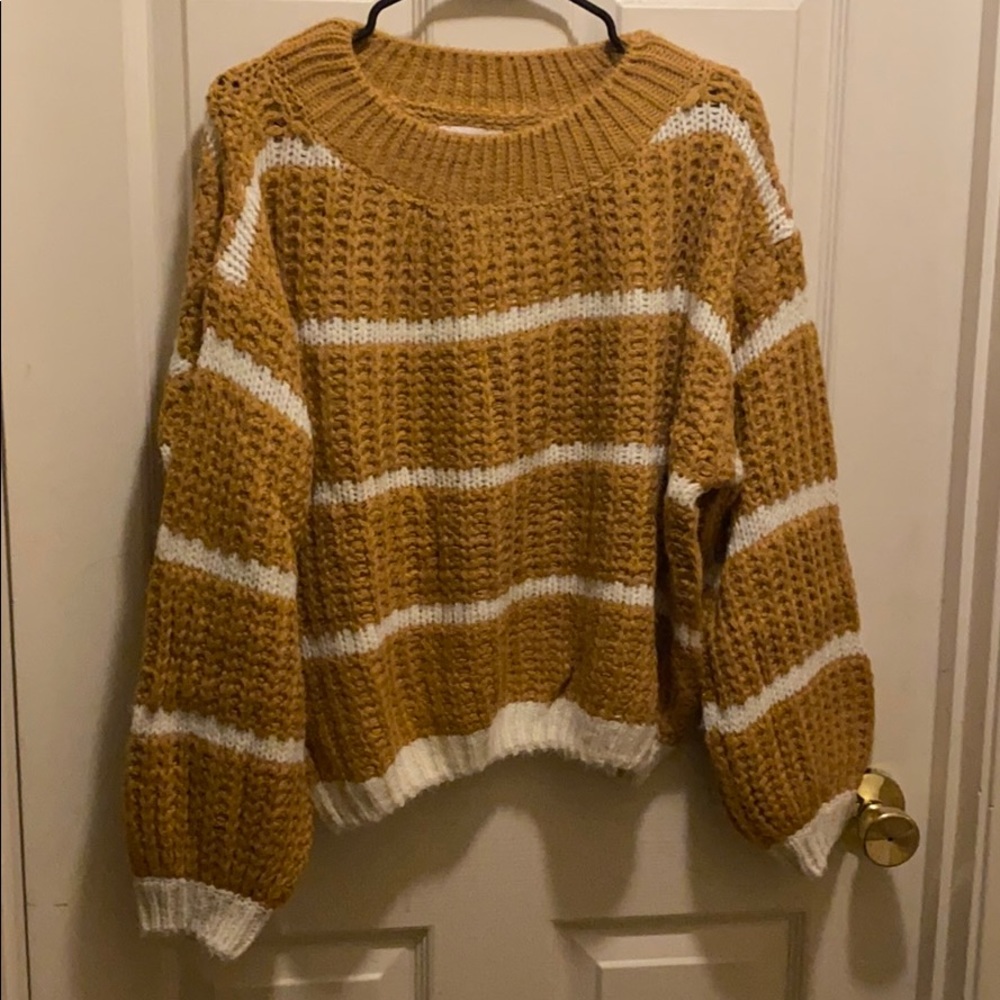 NWOT Pink Lily mustard yellow sweater